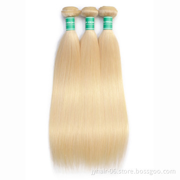 Good Quality 613 Blonde Cuticle Aligned Human Hair,613 Virgin Hair Bundles  With Closure